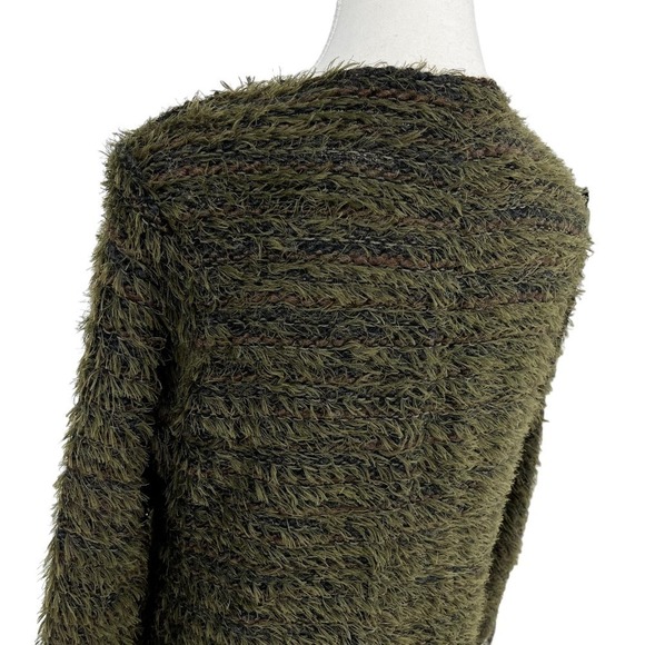 Vintage Monika Turtle Studio Cardigan Sweater Longline Olive Green Small - Picture 7 of 9